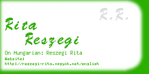 rita reszegi business card